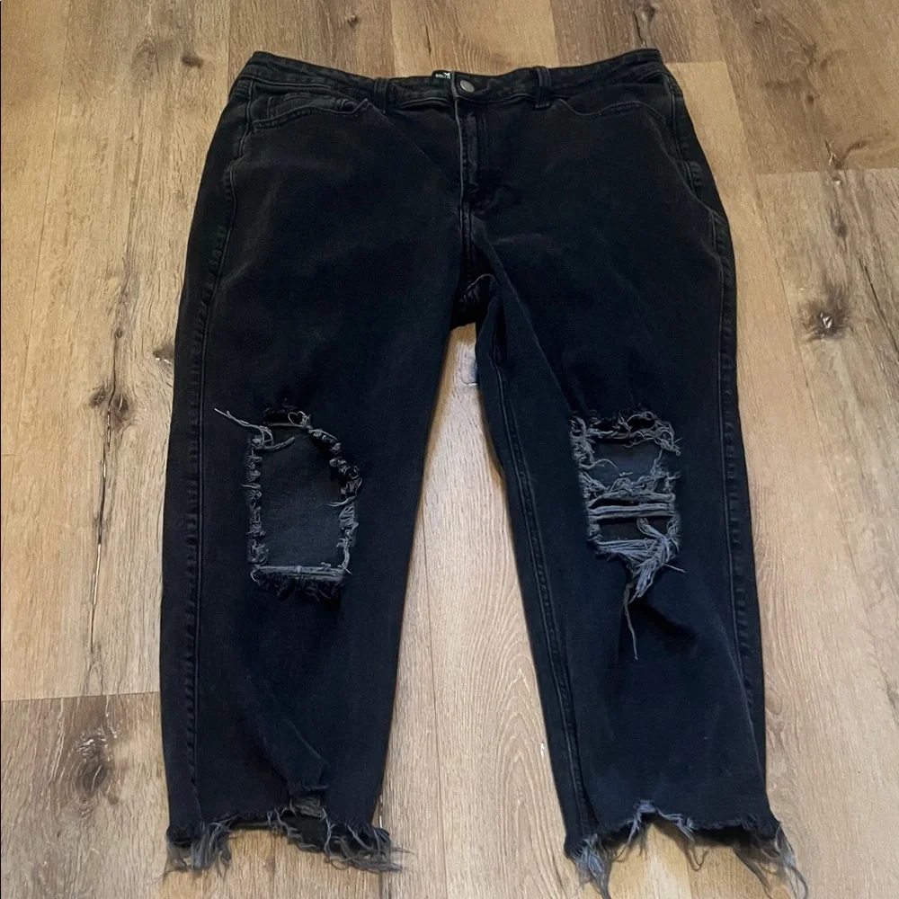 Distressed Hollister 17S Black Women's Jeans w33 L25